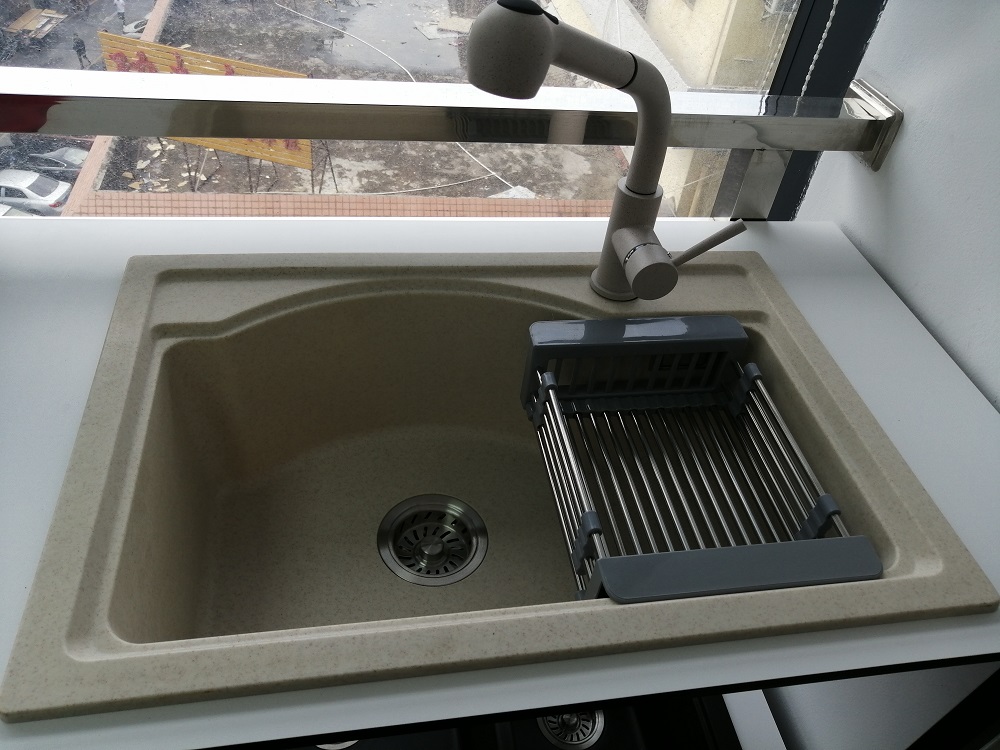 Beige twist artificial stone sink