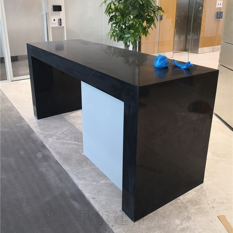 纯黑色人造石中岛台