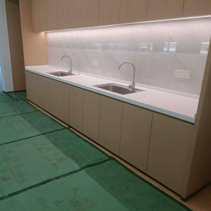 茶水柜人造石双洗手槽台面