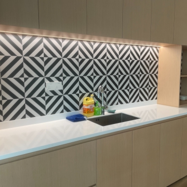 高硬度白色水磨石台面